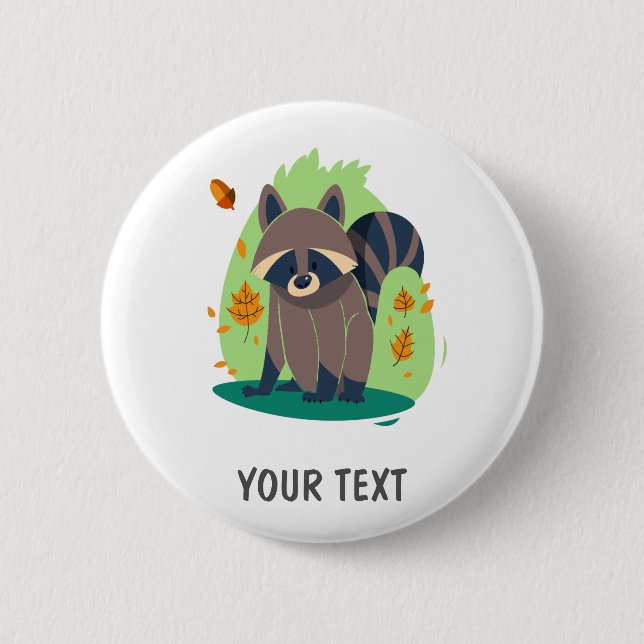 Cute Shy racoon 6 Cm Round Badge (Front)