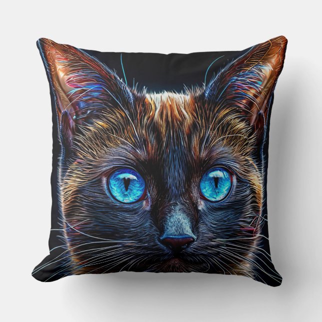 Cute Siamese cat Cushion (Front)