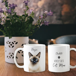 Cute Siamese Cat Custom Best Mom / Dad Coffee Mug