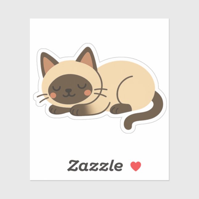 Cute Siamese Cat Sleeping – Kawaii Style (Sheet)