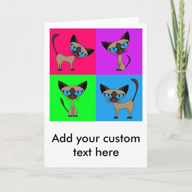 Cute Siamese Cats Card (Front)