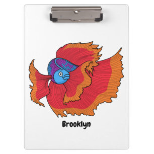 Cute Siamese fighting fish betta cartoon Clipboard