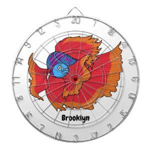 Cute Siamese fighting fish betta cartoon  Dartboard