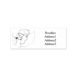 Cute Siamese fighting fish betta cartoon Rubber Stamp
