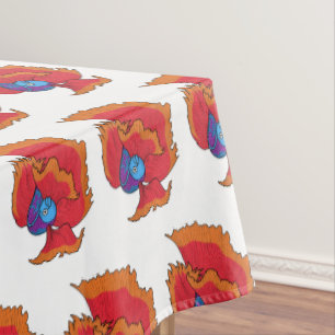 Cute Siamese fighting fish betta cartoon Tablecloth