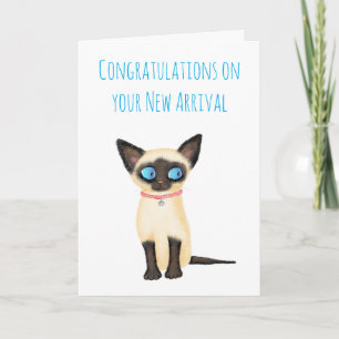 Cute Siamese kitten new pet card