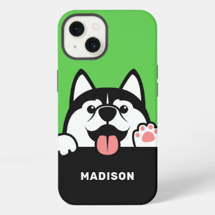 Cute Siberian Husky custom name phone cases