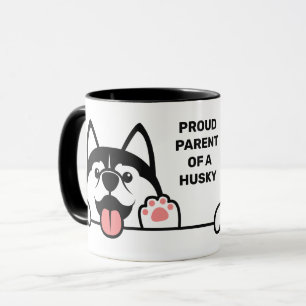 Cute Siberian Husky custom text mugs