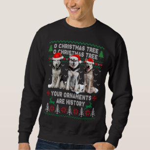Cute Siberian Husky Dog Oh Christmas Tree Ugly Xma Sweatshirt
