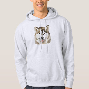 Cute Siberian Husky Dog Wolf Funny huskies Dog DAD Hoodie