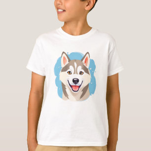 Cute Siberian Husky Dog Wolf Funny huskies Dog DAD T-Shirt