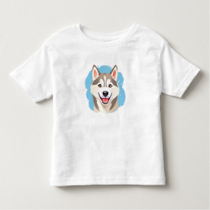 Cute Siberian Husky Dog Wolf Funny huskies Dog DAD Toddler T-Shirt