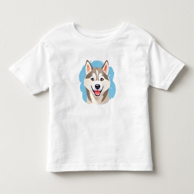 Cute Siberian Husky Dog Wolf Funny huskies Dog DAD Toddler T-Shirt (Front)