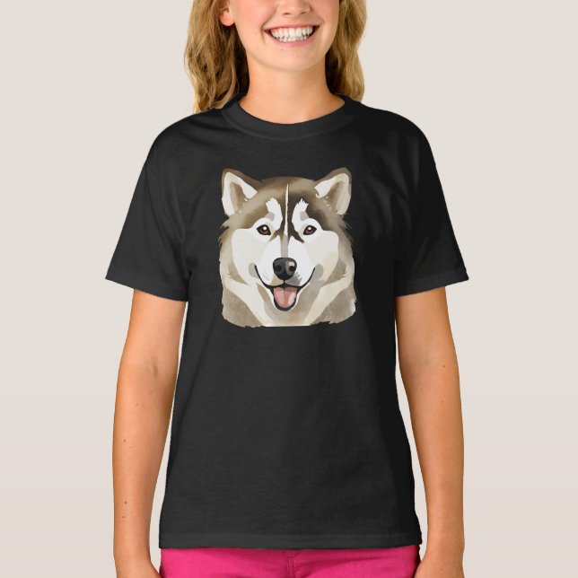 Cute Siberian Husky Dog Wolf Funny huskies Dog MOM T-Shirt (Front)