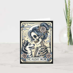 Cute Siberian Husky Mum Tarot Card Skeleton Husky