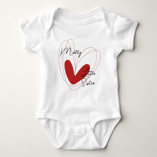 Cute Siblings Little Sister Heart Name Bodysuit