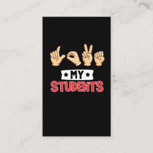 Cute Sign Language Teacher Love My Students Business Card