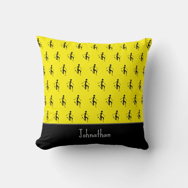 Cute Silhouette athlete Pattern, African Art  Cushion (Front)
