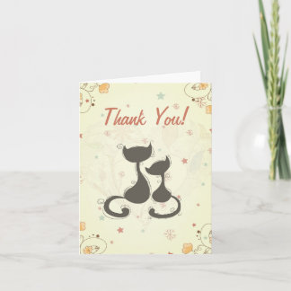 Cute Silhouette Cats Thank You Card