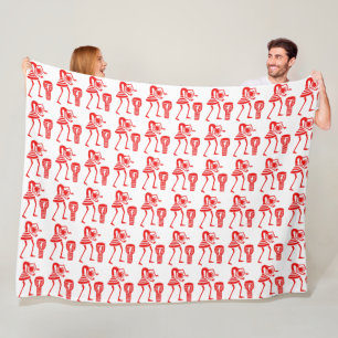 Cute Silhouette, Happy Dance Fleece Blanket