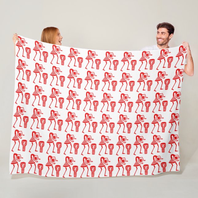 Cute Silhouette, Happy Dance  Fleece Blanket (In Situ)