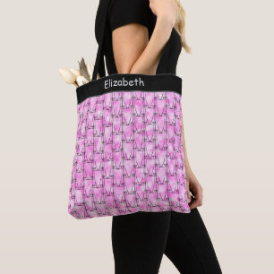 Cute Silhouette, Modern Pink Tote Bag