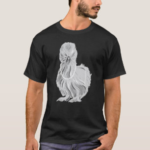 Cute Silkie Silky Chicken Wearing Pear Necklace T-Shirt