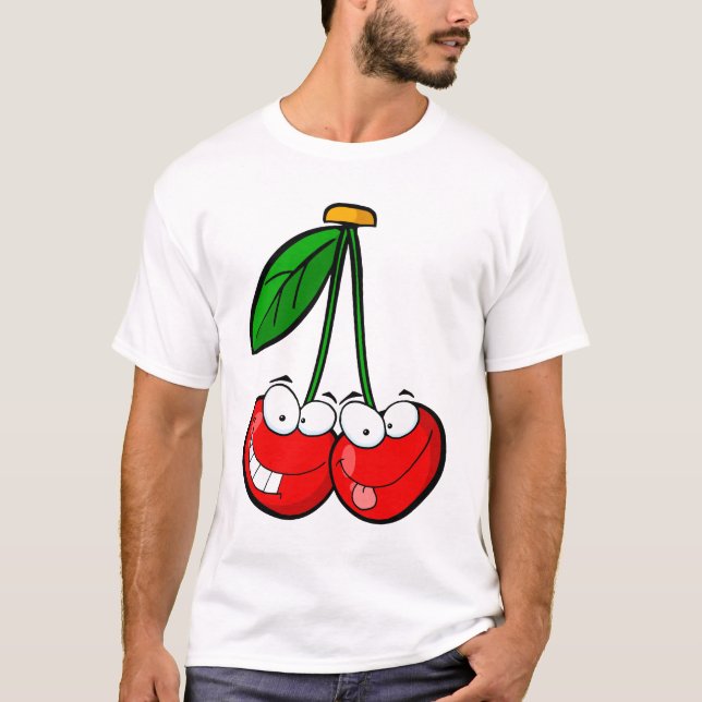 cute silly cartoon character cherries cherry T-Shirt (Front)