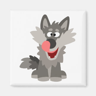 Cute Silly Cartoon Wolf Magnet