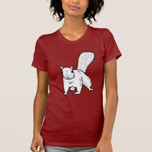 Cute Silly Fun Oberlin White Squirrel Illustration T-Shirt