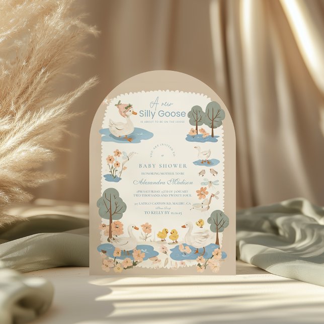 Cute  Silly Goose Baby Shower  Invitation (Creator Uploaded)