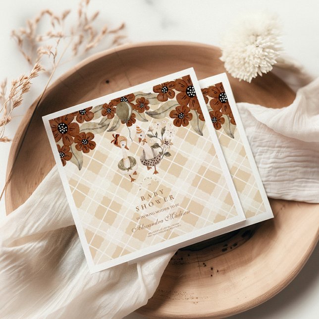 Cute Silly Goose Baby Shower  Napkin (Creator Uploaded)