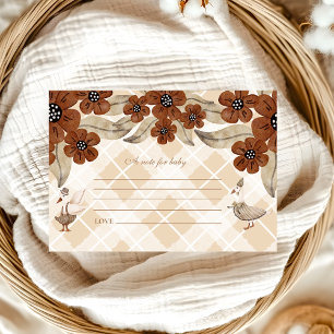 Cute Silly Goose Baby Shower Note for Baby Enclosure Card