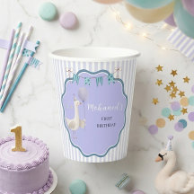 Cute Silly Goose Blue personalised 1st Birthday