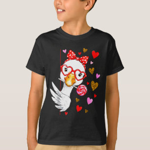 Cute Silly Goose Coquette Bow Valentine's Day Men T-Shirt