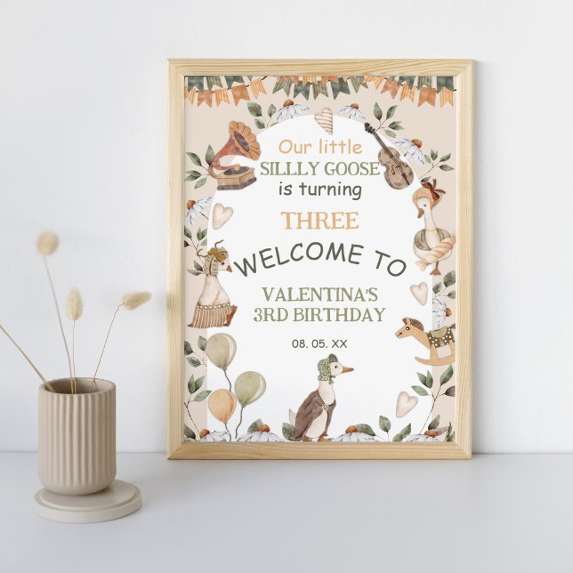 Cute Silly Goose Nursery Rhymes Birthday Welcome Poster (Creator Uploaded)