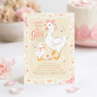 Cute Silly Goose Pink Bow Girl Baby Shower