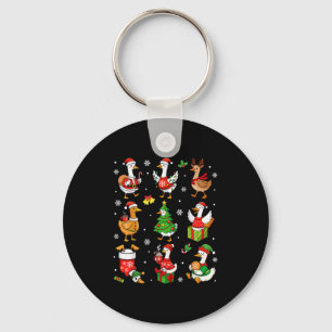 Cute Silly Goose Santa Christmas Merry Goosemas Xm Key Ring