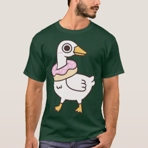 Cute Silly Goose With Doughnut Around Neck T-Shirt