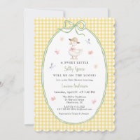 Cute Silly Goose Yellow gingham Baby shower