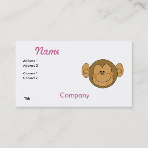 Cute Silly Monkey Face Business Card