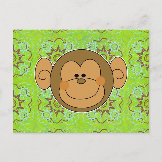 Cute Silly Monkey Face Postcard (Front)