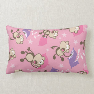 cute silly pillow fighting fight monkeys  cartoon