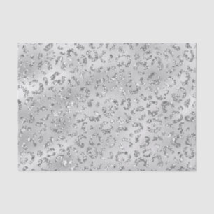 Cute Silver Cheetah Leopard Skin Print Pattern Tissue Paper