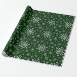 Cute Silver Grey Christmas Snowflakes on Green Wrapping Paper<br><div class="desc">Mixed sized pretty silver grey snowflakes are scattered throughout this Christmas seasonal pattern. This cute festive design with a green background is sure to please any age and perfect for anyone who likes traditional xmas patterns.</div>