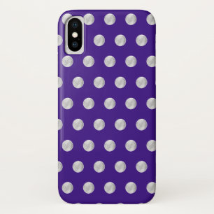Cute silver polka dots Case-Mate iPhone case