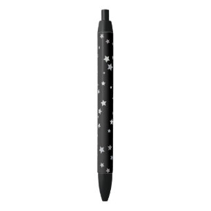 Cute Silver Stars pattern Any background colour Black Ink Pen