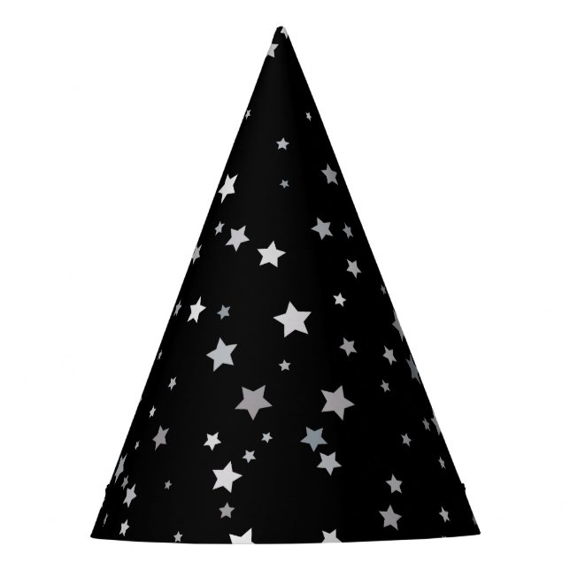 Cute Silver Stars pattern | Any background colour  Party Hat (Front)