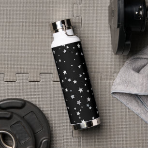 Cute Silver Stars pattern   Any background colour  Water Bottle