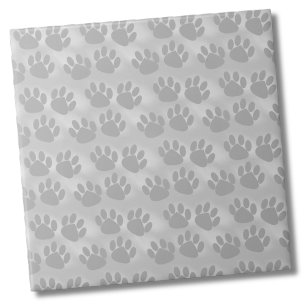 Cute Simple Animal Light Grey Paw Print Pattern Tile